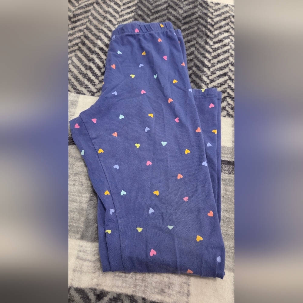 Cat & Jack Navy Blue Leggings with Heart Pattern